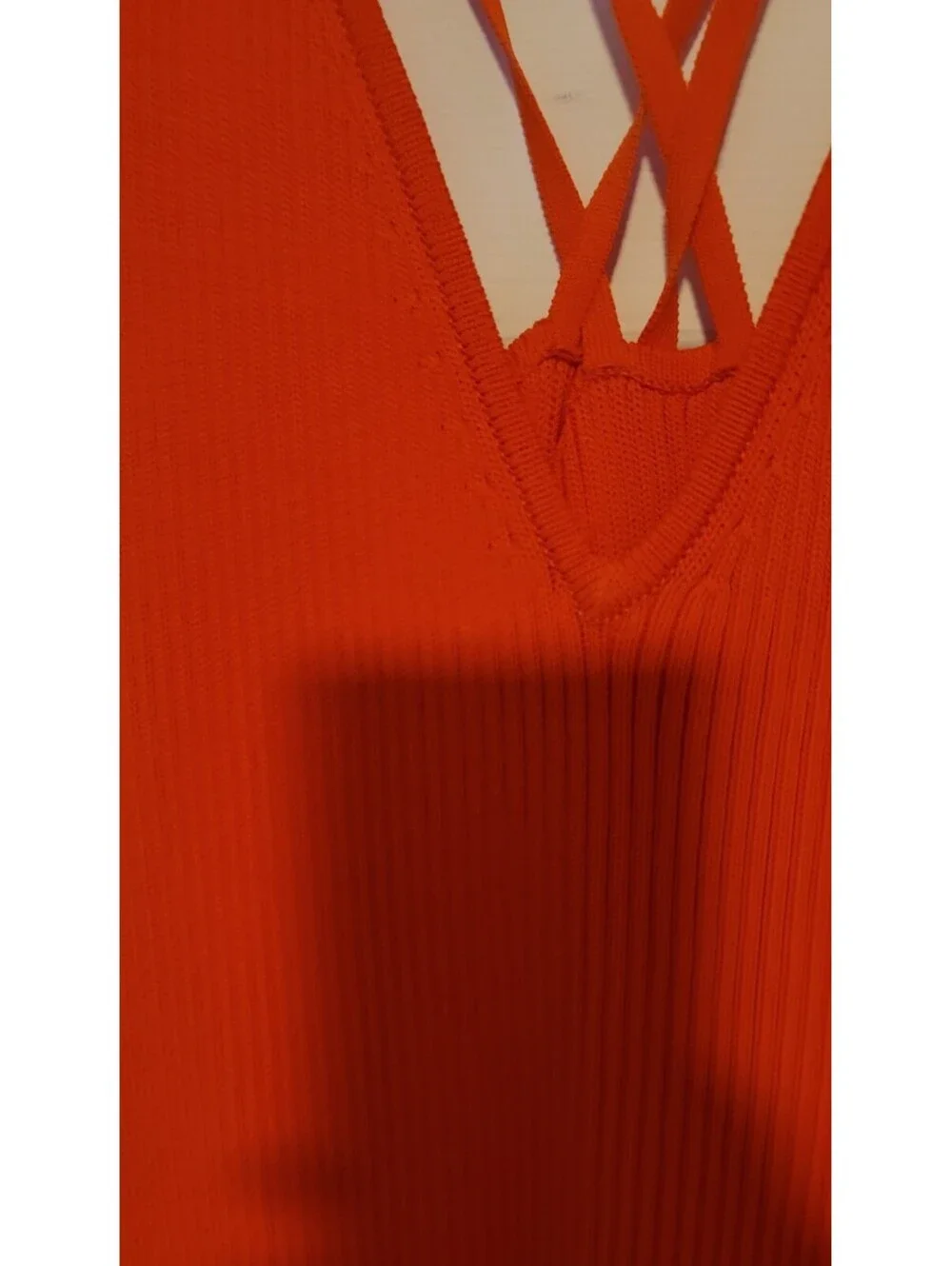 MICHAEL KORS ORANGE RIBBED SWEATER DRESS SIZE LARGE
